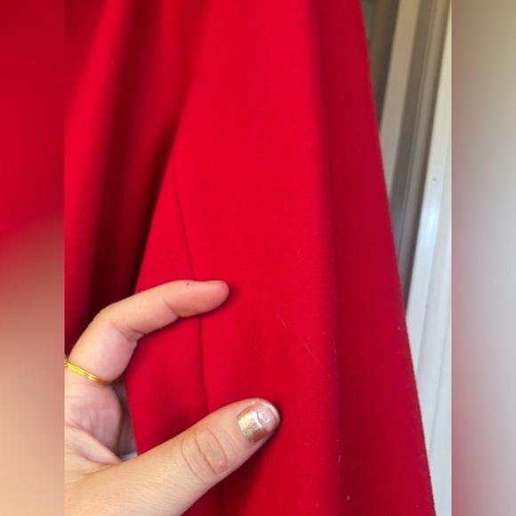 EDWARD CHAPMAN Cashmere Virgin Wool Stunning Red Long Coat S10 Like New W/ Belt - Picture 16 of 16